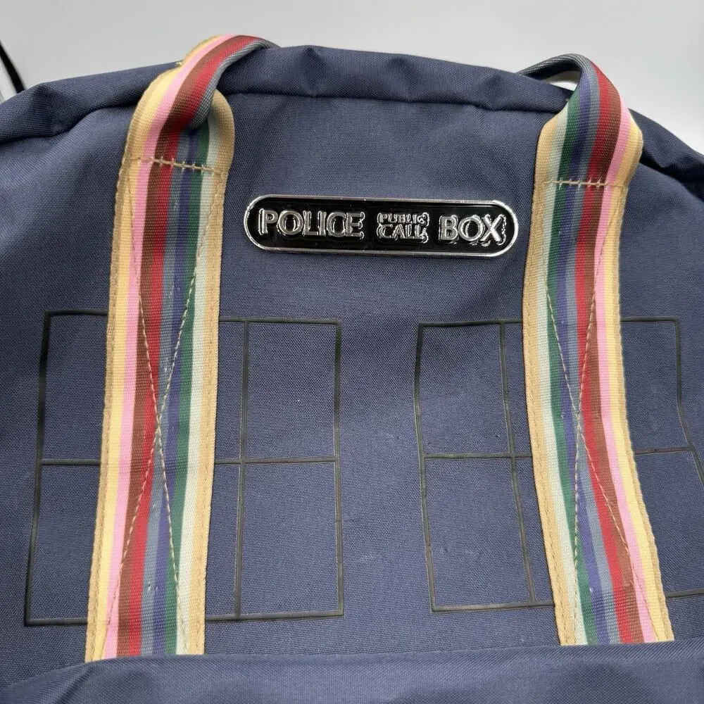 Doctor Who TARDIS Backpack BBC 2019 Blue Police Box Rainbow Trim Licensed